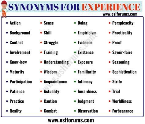 Best synonyms, antonyms and sentence examples help to understand meaning of the noun Experience. . Synonym experience noun